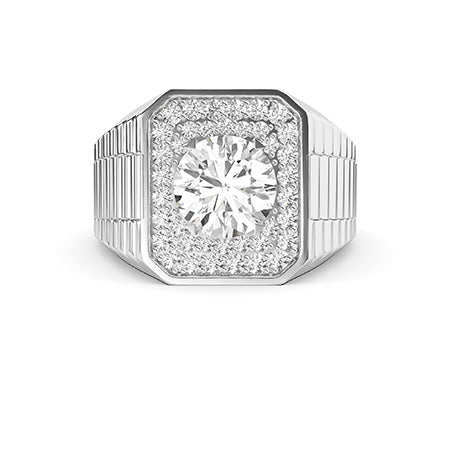 Round LG Diamond Ring in White Gold - Binson Diamonds Antwerp