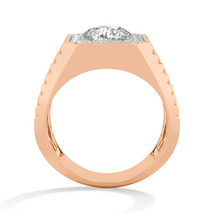 Round Lab-Grown Diamond Ring in 18K rose gold, front view
