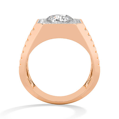 Round LG Diamond Ring in Yellow Gold - Binson Diamonds Antwerp