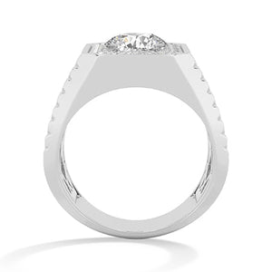 Round Lab-Grown Diamond Ring in 18K white gold, front view
