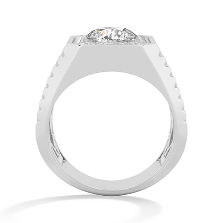 Round LG Diamond Ring in White Gold - Binson Diamonds Antwerp