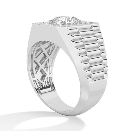 Round LG Diamond Ring in White Gold - Binson Diamonds Antwerp