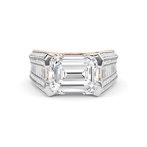 Round Lab-Grown Diamond Ring in 18K rose gold, overhead view