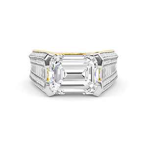Round Lab-Grown Diamond Ring in 18K yellow gold, overhead view