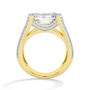 Round Lab-Grown Diamond Ring in 18K yellow gold, front view