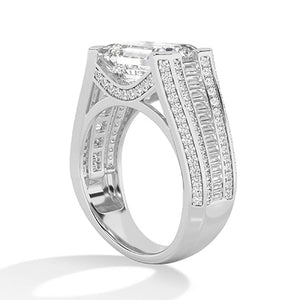 Round Lab-Grown Diamond Ring in 18K white gold, side view