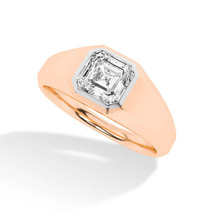 Asscher LG Diamond Ring in Rose Gold - Binson Diamonds Antwerp