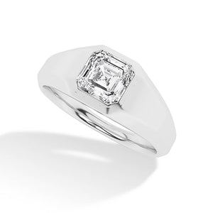 Asscher LG Diamond Ring in Rose Gold - Binson Diamonds Antwerp