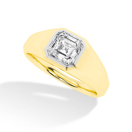 Asscher LG Diamond Ring in Rose Gold - Binson Diamonds Antwerp