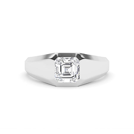 Asscher LG Diamond Ring in Rose Gold - Binson Diamonds Antwerp