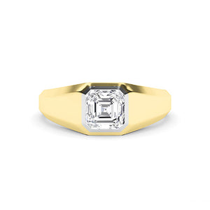 Asscher LG Diamond Ring in Rose Gold - Binson Diamonds Antwerp