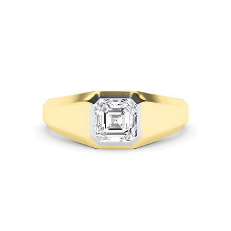 Asscher LG Diamond Ring in Rose Gold - Binson Diamonds Antwerp