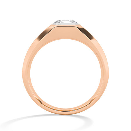Asscher LG Diamond Ring in Rose Gold - Binson Diamonds Antwerp