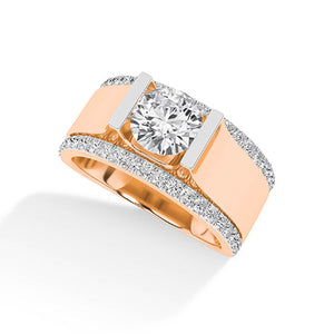 Round LG Diamond Ring in Yellow Gold - Binson Diamonds Antwerp