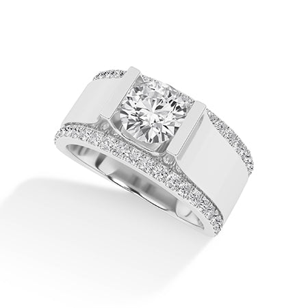 Round LG Diamond Ring in Yellow Gold - Binson Diamonds Antwerp