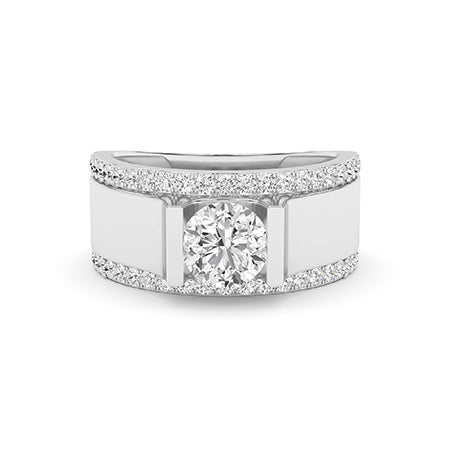 Round LG Diamond Ring in Yellow Gold - Binson Diamonds Antwerp