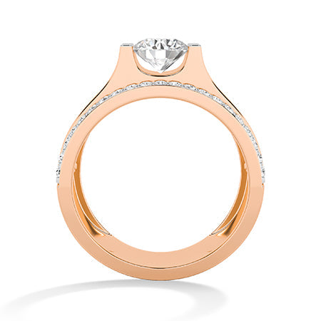 Round LG Diamond Ring in White Gold - Binson Diamonds Antwerp