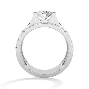 Round LG Diamond Ring in Yellow Gold - Binson Diamonds Antwerp