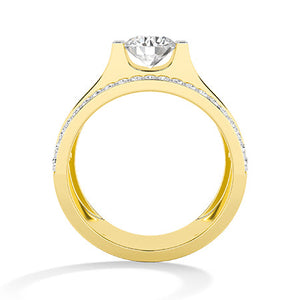 Round Lab-Grown Diamond Ring in 18K yellow gold, front view