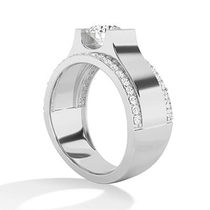Round LG Diamond Ring in Yellow Gold - Binson Diamonds Antwerp