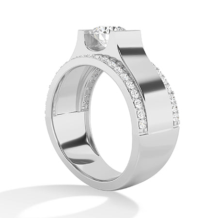 Round LG Diamond Ring in Yellow Gold - Binson Diamonds Antwerp
