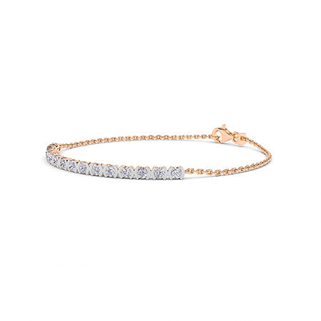 Round LG Diamond Bracelet in White Gold - Binson Diamonds Antwerp