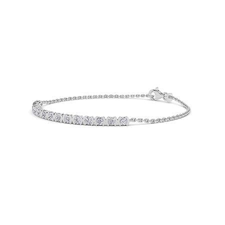 Round LG Diamond Bracelet in Yellow Gold - Binson Diamonds Antwerp
