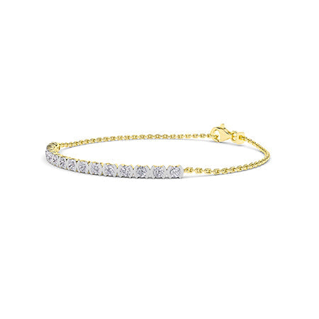 Round LG Diamond Bracelet in Yellow Gold - Binson Diamonds Antwerp