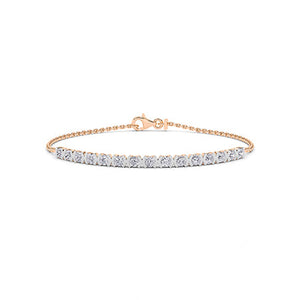 Round LG Diamond Bracelet in Yellow Gold - Binson Diamonds Antwerp