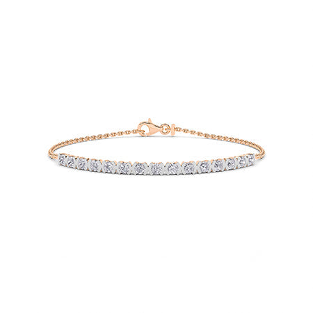 Round LG Diamond Bracelet in Yellow Gold - Binson Diamonds Antwerp