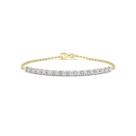 Round LG Diamond Bracelet in Yellow Gold - Binson Diamonds Antwerp