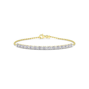 Round LG Diamond Bracelet in Yellow Gold - Binson Diamonds Antwerp