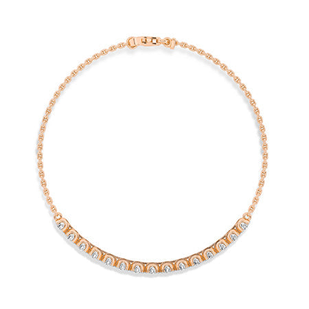 Round LG Diamond Bracelet in Rose Gold - Binson Diamonds Antwerp
