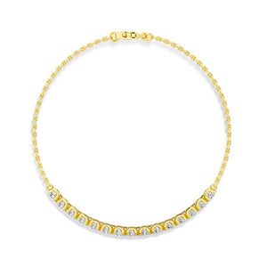 Round LG Diamond Bracelet in Yellow Gold - Binson Diamonds Antwerp