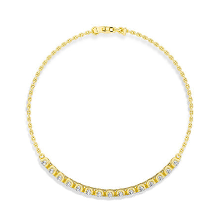 Round LG Diamond Bracelet in Yellow Gold - Binson Diamonds Antwerp