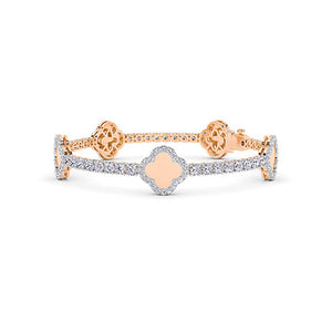 Round LG Diamond Bracelet in Yellow Gold - Binson Diamonds Antwerp
