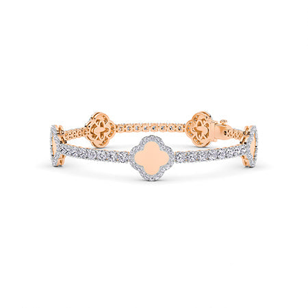 Round LG Diamond Bracelet in Yellow Gold - Binson Diamonds Antwerp