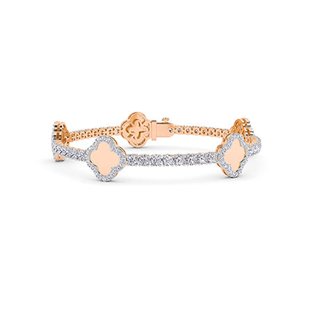 Round LG Diamond Bracelet in Rose Gold - Binson Diamonds Antwerp