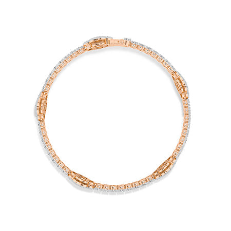Round LG Diamond Bracelet in White Gold - Binson Diamonds Antwerp