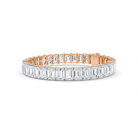 Emerald LG Diamond Bracelet in Yellow Gold - Binson Diamonds Antwerp
