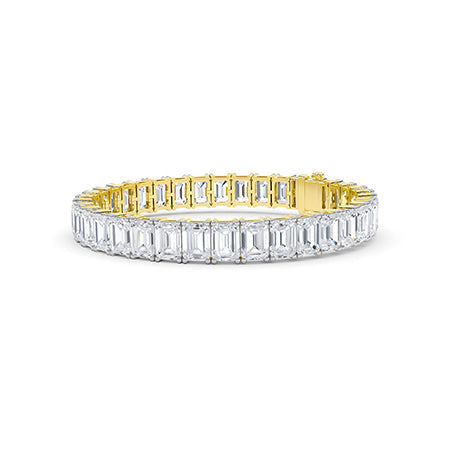 Emerald LG Diamond Bracelet in White Gold - Binson Diamonds Antwerp
