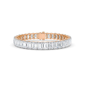 Emerald LG Diamond Bracelet in Yellow Gold - Binson Diamonds Antwerp