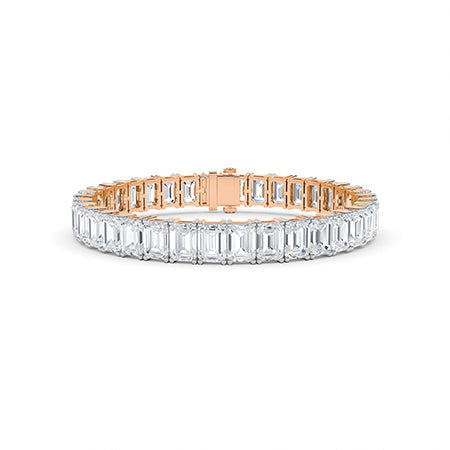 Emerald LG Diamond Bracelet in Yellow Gold - Binson Diamonds Antwerp