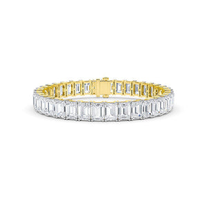 Emerald LG Diamond Bracelet in Yellow Gold - Binson Diamonds Antwerp