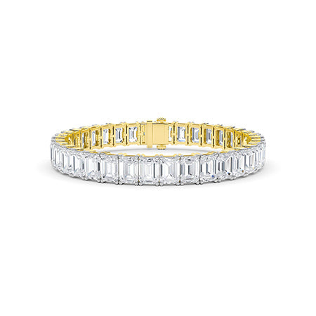 Emerald LG Diamond Bracelet in Yellow Gold - Binson Diamonds Antwerp