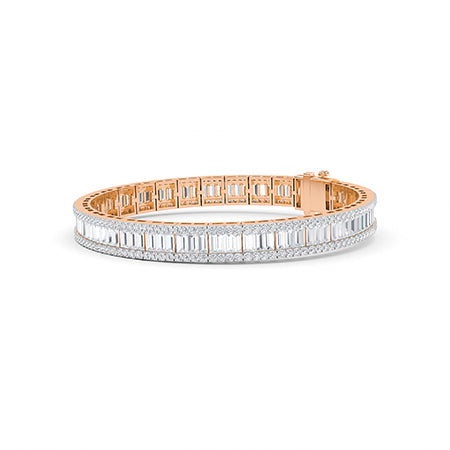 Baguette LG Diamond Bracelet in White Gold - Binson Diamonds Antwerp