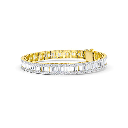Baguette LG Diamond Bracelet in White Gold - Binson Diamonds Antwerp