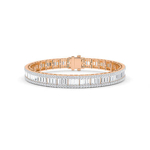 Baguette LG Diamond Bracelet in White Gold - Binson Diamonds Antwerp