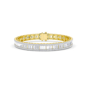 Baguette LG Diamond Bracelet in White Gold - Binson Diamonds Antwerp