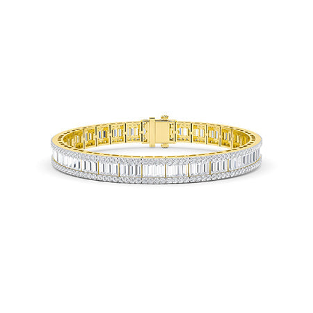 Baguette LG Diamond Bracelet in White Gold - Binson Diamonds Antwerp